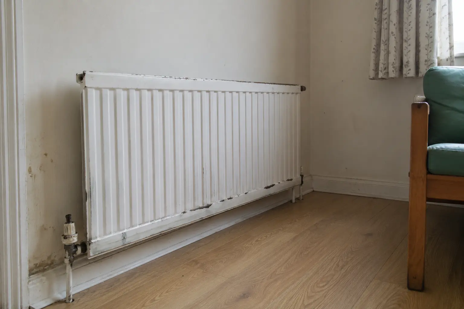 An ageing radiator in a rented home