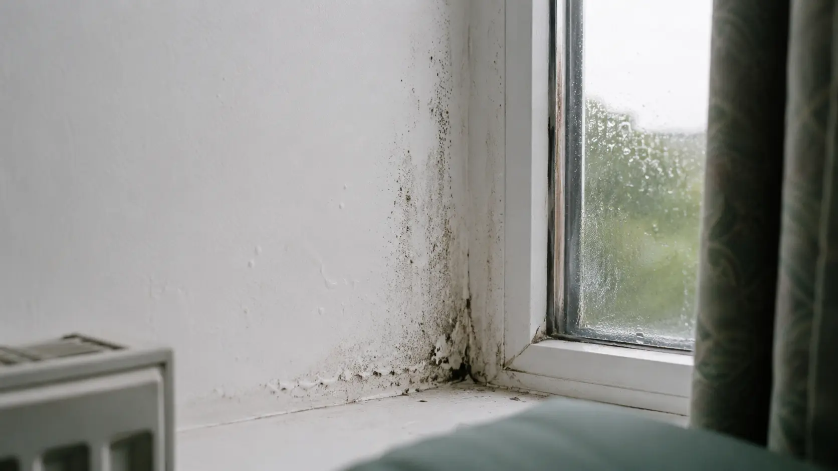 Mould in a window corner